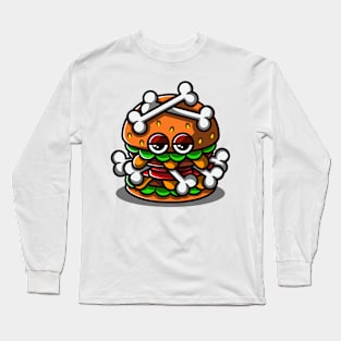 Unique Bone Burger Illustration. Long Sleeve T-Shirt